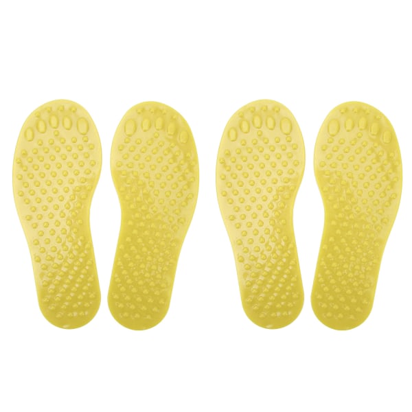 2 par fodformede gulvmarkører PVC skridsikre pædagogiske fodaftryksmarkører til førskoleklasseværelse børnehave Gul