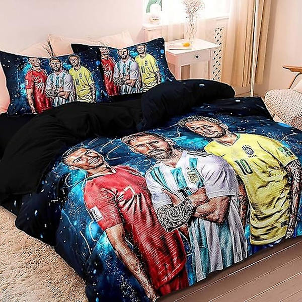 Jalkapallopeitto Vuodevaatteet Queen-Koko Mikrokuitu Peitto Peittosetti, Kevyt Pehmeä Vetoketju Hengittävä Sulkeminen - WELLNGS 220x260cm