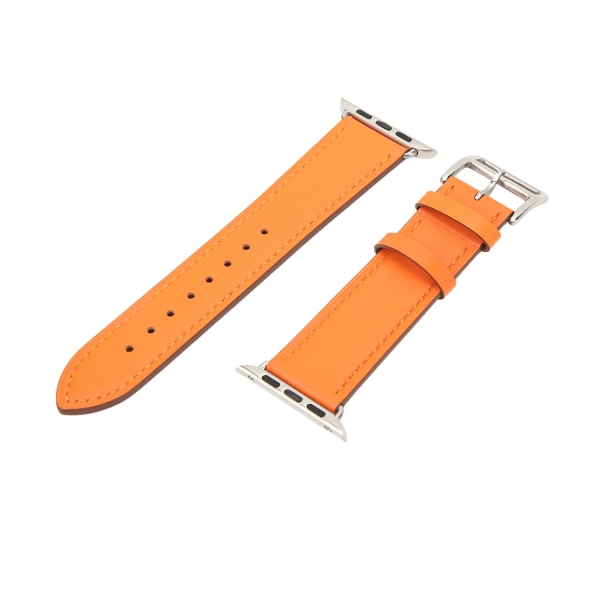 Smart Watch Band Urrem Læder Smart Watch Tilbehør til IOS Watch Series SE 8 7 6 5 4 3 2 1 42mm 44mm 45mm Orange