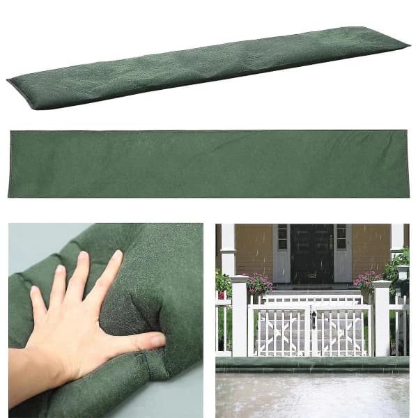 Absorberende ekspansionspose Flood Control Bag Absorberende materiale Kælder Garage Flood Control Ba Grøn 25*150cm