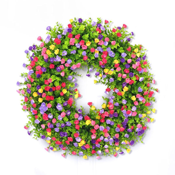 Vårkrans Dörrdekoration Färgglada Simuleringsblommor Stor Höstkrans För Ytterdörr Hem Och Thanksgiving Day DecorBY Colorful Colorful 40*40cm