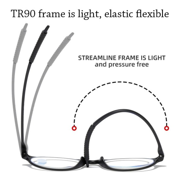 Anti-blåt lys læsebriller Runde briller BLACK STRENGTH Black Strength 350 Black Strength 350