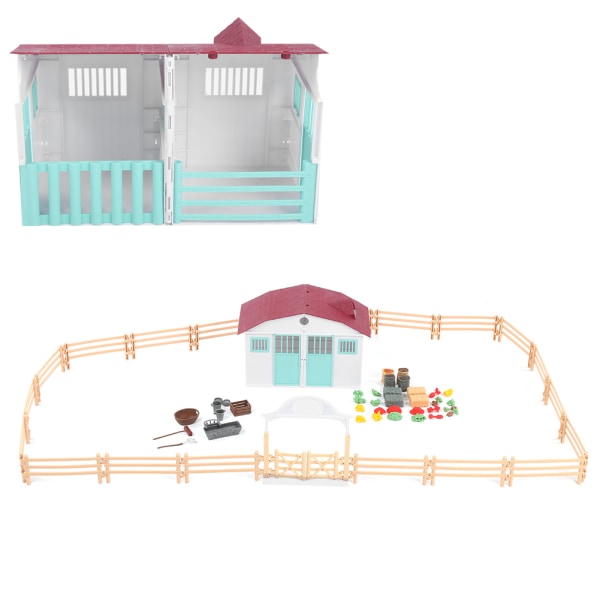 Simulering gårdsmodell Hus leksaksscen dekoration Djurmodell Toy Ranch Födelsedagspresent