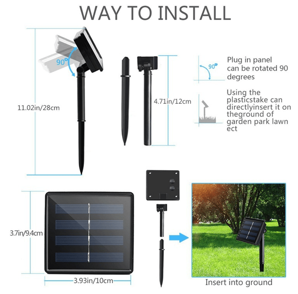 Solcellelysstreng for utendørs og innendørs bruk, 22 m 200 LED (varmhvit)