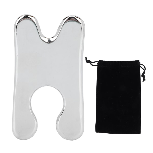 Gua Sha Board i rustfrit stål Gua Sha skrabeværktøj med opbevaringstaske til ben Ankler Ryg Nakkemassage