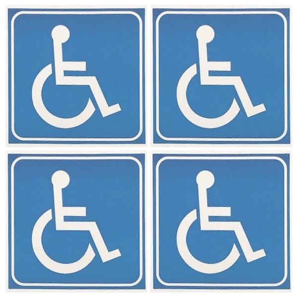 Mærkater til kørestol for handicappede, selvklæbende kørestolsskilte for handicappede
