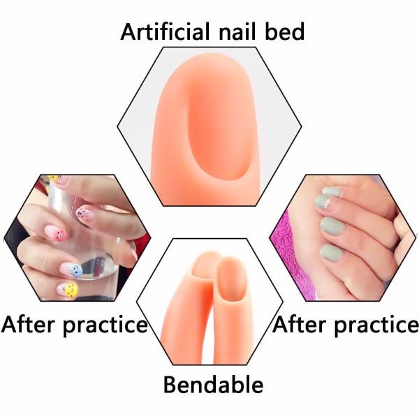 Negletræning Übungshand für Nägel, fleksibel, bewegliche künstliche Hand für Nagelübungen, Maniküre, Übungswerkzeug (linke Hand)