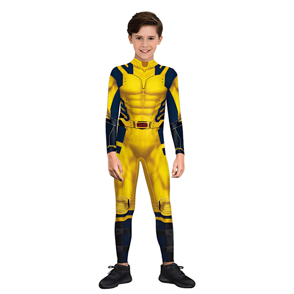 Wolverine-drakt for menn, superhelt-jumpsuit for gutter, Halloween-cosplay-body Yellow M