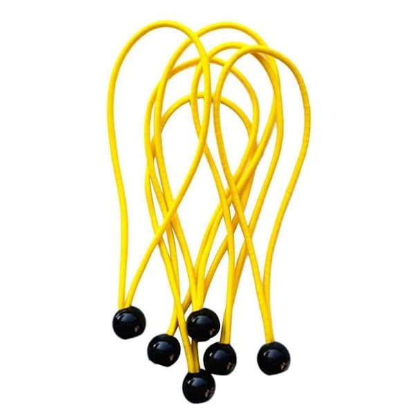 5 st Elastisk repboll Bungee-snöre GUL Gul