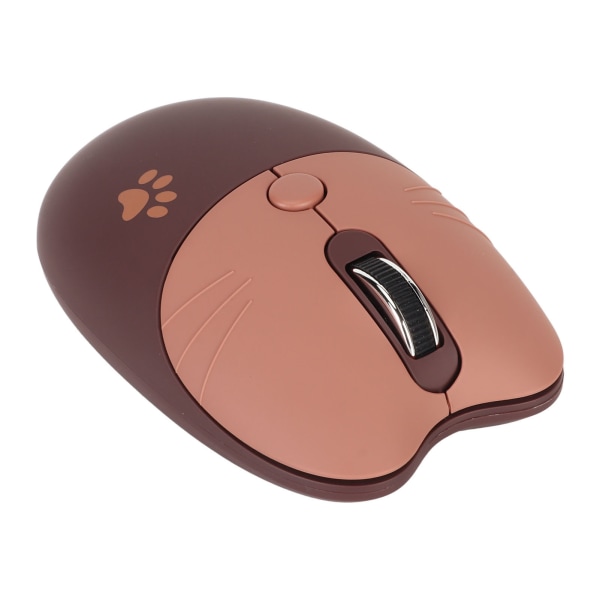 2,4G Cat Wireless Mouse Mute USB -mottagare Söt bärbar 3 nivåer DPI-mus för M3 Laptop-dator Brun