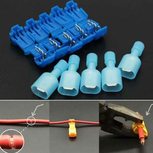 40 stk Hurtiglås Splice Wire Connector Terminal Crimp Clip Biltråd Kabel Kit Orange