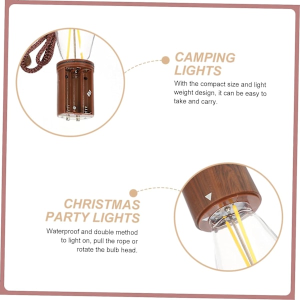 4-pak Ornament Glødelampe LED for Utendørs Nattlys Dekorasjoner Retro Nødutstyr Campingutstyr Sladd Dekorasjon Lykt