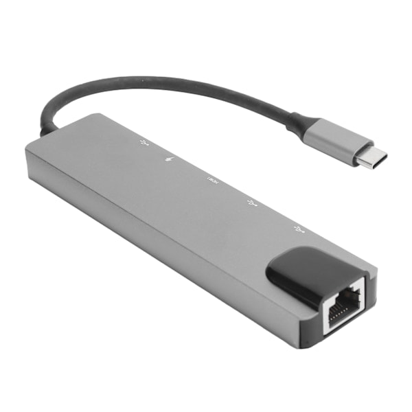 6-i-1 Typ-C Dockningsstation Typ-C till PD/HDMI/RJ45/USB3.0 Kabeladapter Konverterare