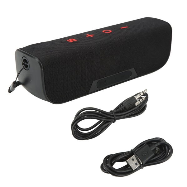 Trådløs høyttaler 10W IPX5 vanntett FM AUX 3000mAh innebygd mikrofon bærbar høyttaler for utendørs campinghjem Svart Rød