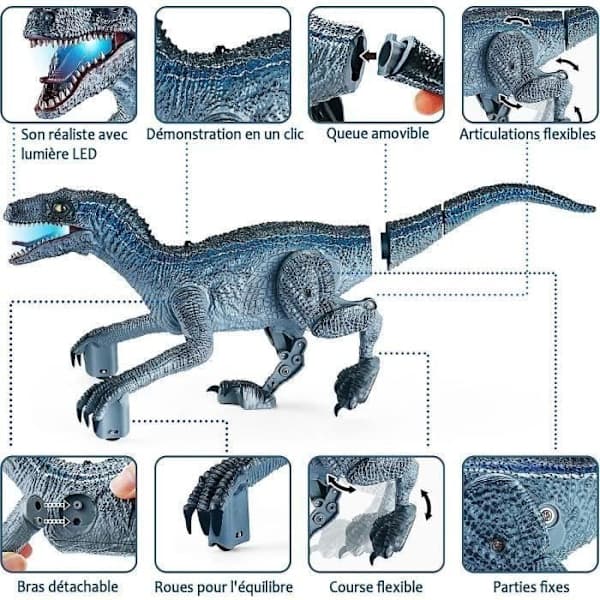 Fjernstyret Dinosaur Legetøjsrobot Radiostyret Dinosaur med Controller Gave til Børn Drenge 3 4 5 6+ år