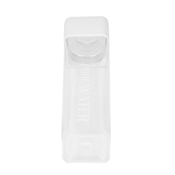 500 ml 17 oz vandflaske gennemsigtigt bærbart brevtrykt drikkevandsflaske med håndledsreb hvid