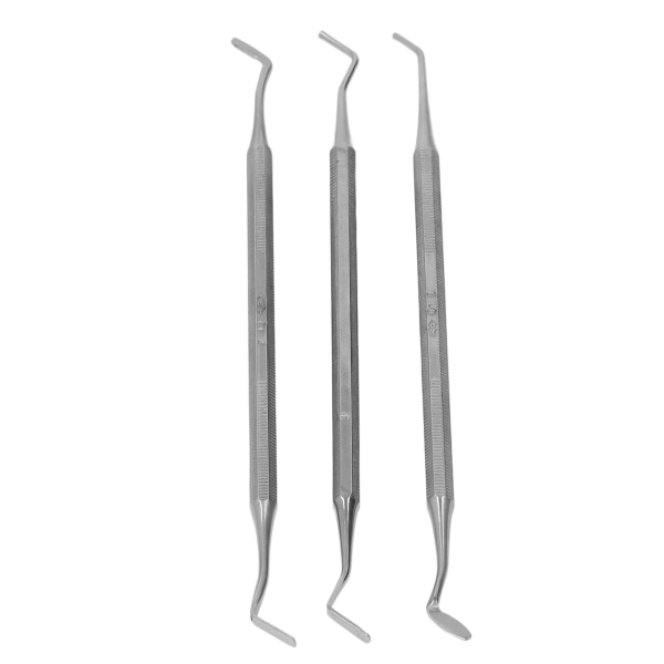 3 kpl Hammashoitotyökalut Ruosteenkestävä ruostumattomasta teräksestä set hampaiden täyttösetti Hampaiden kaavin hammaskiven plakin poistoaine