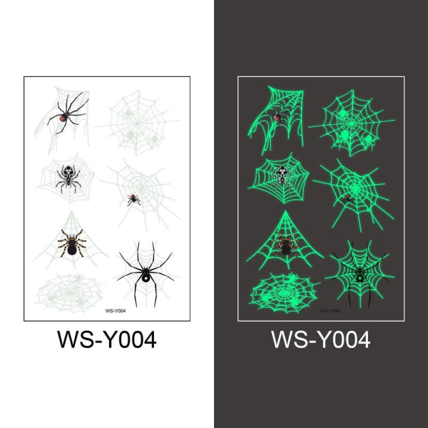 Spindelnät 32 st selvlysande barntatueringar tatuering spindlar Spider 3