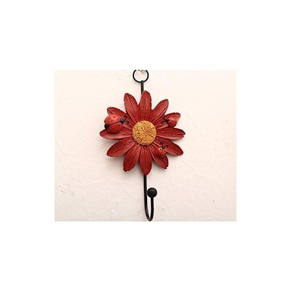 Creative Resin Wall Hooks with Daisies, Hand-Painted Iron Hooks, Home Decor (4-Pack)