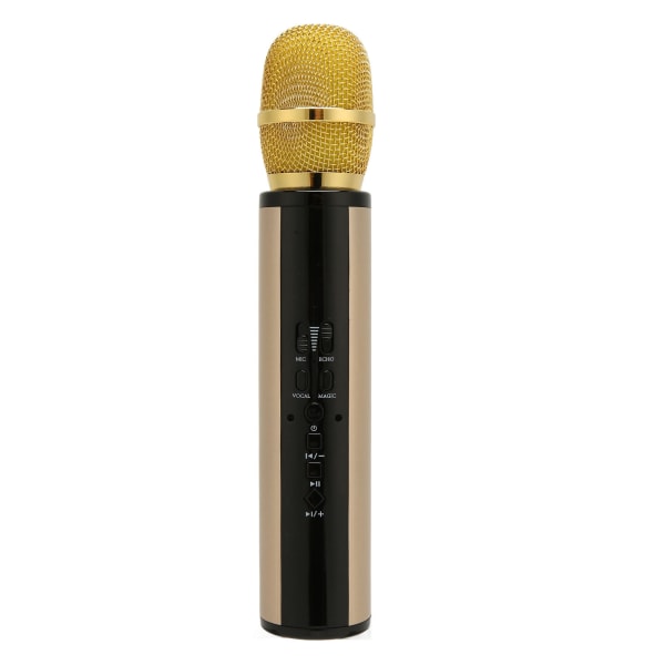Bluetooth Handhållen Mikrofon Brusreducering Stereo Trådlös Karaoke Mic med inspelning för Smartphone PC Guld