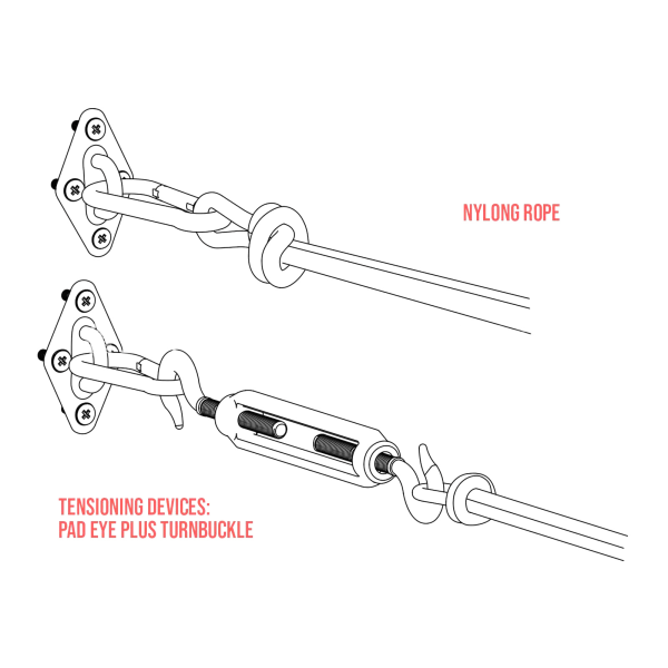 Shade Sail Hardware Kit 304 ruostumaton teräs S koukku M6 set markiisin aurinkovarjolle