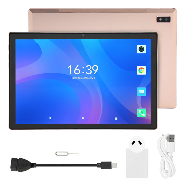10,1 tommer tablet til Android 12,0 12 GB RAM 256 GB ROM 5G WiFi 8 Core CPU 8 MP Front 16 MP Bagside 1920x1200 IPS AU-stik 100?240V Guld