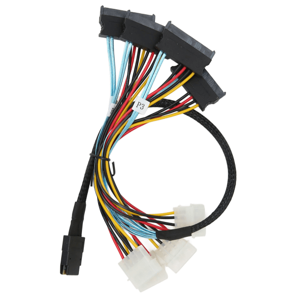 Seriell ATA-kabel 12 Gbps høyhastighets SATA8087 SFF8482 4-pinners adapterlinje for overføring 0,5 m / 1,64 fot