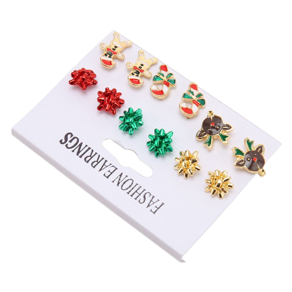 6 paria joulukorvakorut söpöt elegantit tyylinen metalliseosmateriaali kevyet koristeelliset juhlakorvakorut korut tytöille