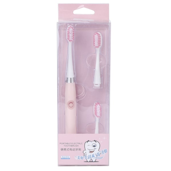 Lasten sähköhammasharja Sähkökäyttöinen puhdistushammasharja Kannettavat hammasharjat lapsille Vaaleanpunainen