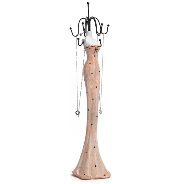 Halskjede Display Stand Rack modell formet øredobber Armbånd Smykker Oppbevaring Holder Rosa