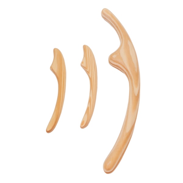 3 stk Cypress Gua Sha-verktøy Muskelavslappende cellulittfjerning Lymfedrenasje-massasjeverktøy for ansikt, armer, ben