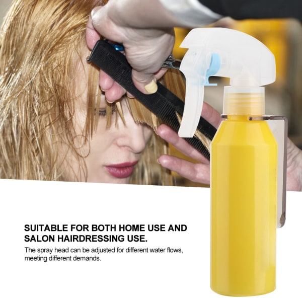 Etterfyllbar plastfrisørsprayflaske Vannsprøyte Salon Babershop Tool (gul)