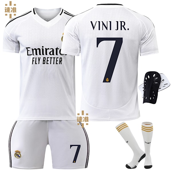 2425 Real Madrid Hemma Tröja Set 7 VINICIUS JUNIOR Jersey L 7 VINICIUS JR