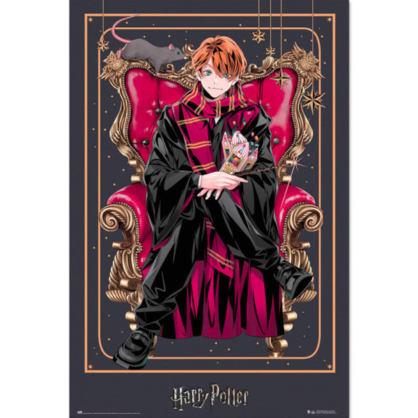 Harry Potter -dynastian Ron-juliste one size Röd/Svart/Brun punainen/musta/ruskea one size