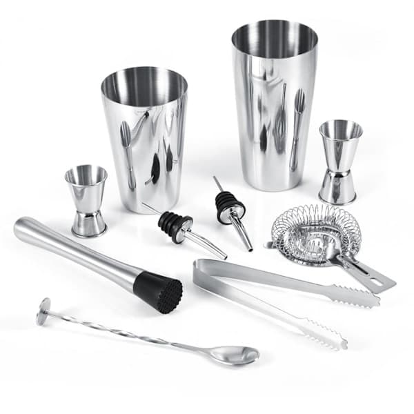 Paris 10-delt cocktailsæt, barsæt, shaker 700ml - Rustfrit stål 700