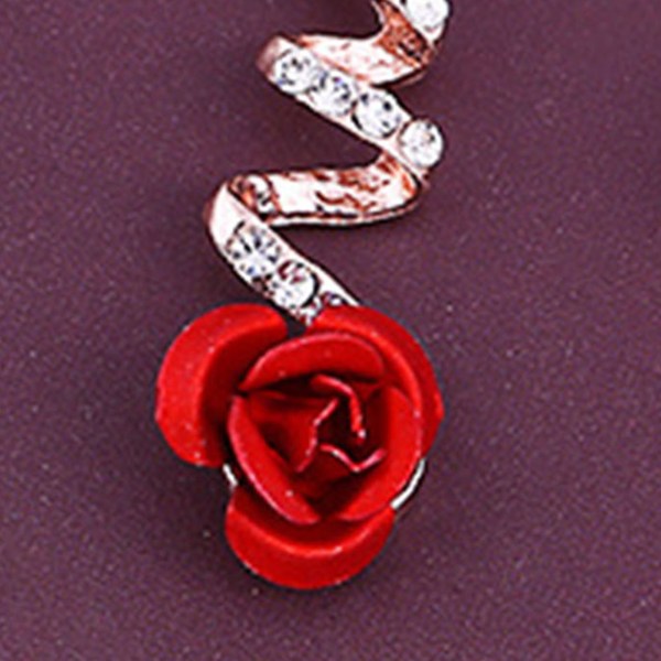 Strassit ruusukorvakorut naisten metalliseos kiiltävät hienot tyylikkäät pudotetut korvakorut hääjuhliin