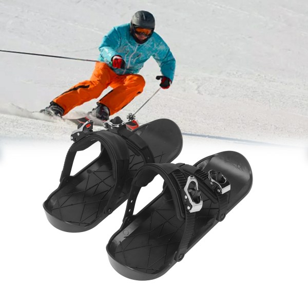 Miniskiskøjter Korte tynde skøjteski Sæt på skistøvler Vintersko til udendørsski Sort One Size