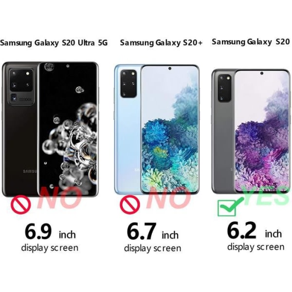 Samsung S20-fodral + skärmskydd [2 delar] Flip Clear View Genomskinlig 360° stående spegel Stötsäkert skal Smart Cover Bumpe