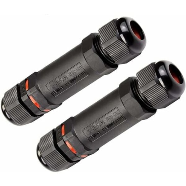 Vedenpitävä kytkentärasia, 2 kpl IP68 -liitosrasia - Kytkentärasia 1mm-13mm - Helppo asentaa (musta, PVC)