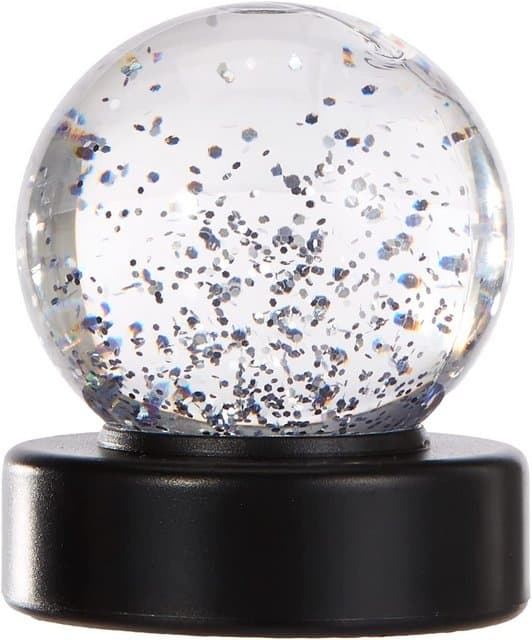 Glitterkule LED-lys 10490, Klar med sølvglitter