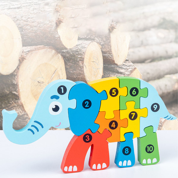 Træ matchende 3D-puslespil Uddannelsesmæssigt interessant matchende puslespil Legetøj til hjemmefest Type 6