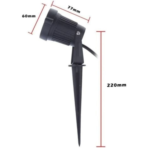 4 kpl LED Cob 5W 220V kohdevalaisimia, säädettävät puutarhavalot piikillä, ulkovalaisimet puutarhaan ja terassille (lämmin valkoinen).pa