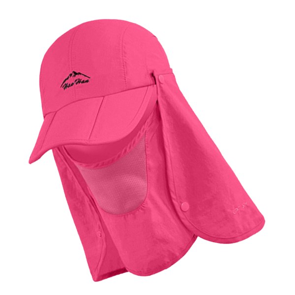 Kokoontaittuva kalastushattu Cap miehille Naisten leveälierinen aurinkohattu kasvoja cover kaulaläpällä vaelluspyöräilyyn ruusunpunainen