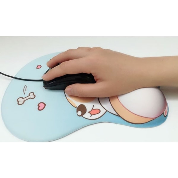 Paris_3D Musemåtte med håndledsstøtte, Ergonomisk Blød Silikone Gel Gaming Musemåtte, Sød Corgi Hund Anime Musemåtte til PC Bærbare computere