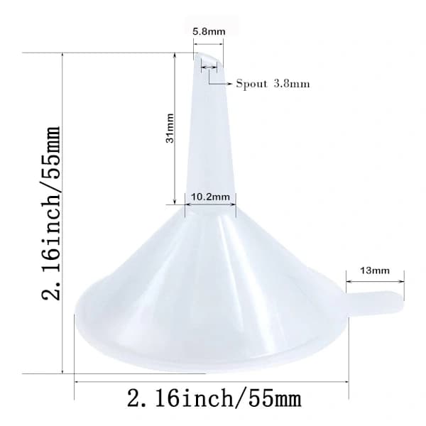 12-pack Små Plasttrattar, Mini-trattar för Vetenskapslabb 12-pack