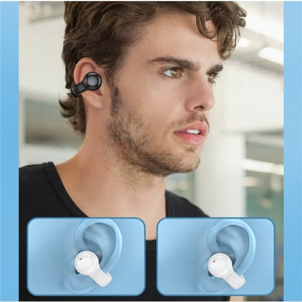Ørefrie / Benledning hodetelefoner Bluetooth 5.2 Hvit