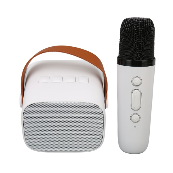 Bluetooth högtalare Set HD Stereo Uppladdningsbar Retro Bärbar Karaokemaskin för Barn Vuxna Fest Vit