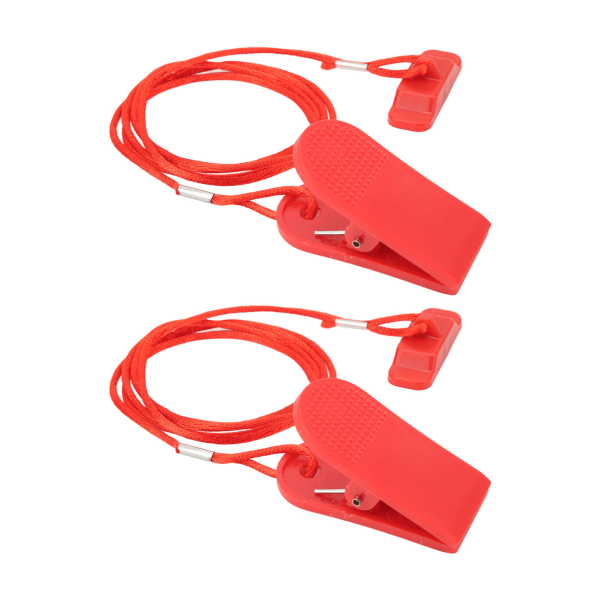 2 ST Löpband Universal Säkerhetsnyckel Löpmaskin Nyckel Magnet Löpband Nyckel Rektangel Röd
