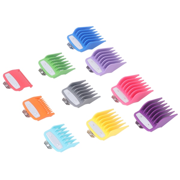 10 størrelser hårklipperkamme guider professionelle farverige nummerkodede hårtrimmerbeskyttere