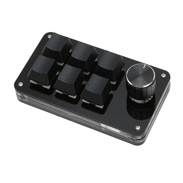 6 näppäimen yksikätinen mekaaninen näppäimistö, jossa on nuppi langallinen Plug and Play ohjelmoitava näppäimistö Gaming Office Blackiin